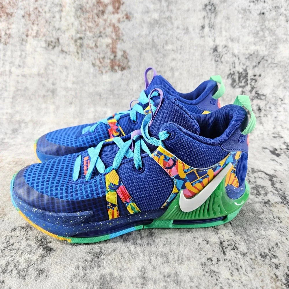 Nike LeBron Witness 7 Kaleidoscope‎ Basketball Shoes Sneakers DQ8650-400 Youth 6